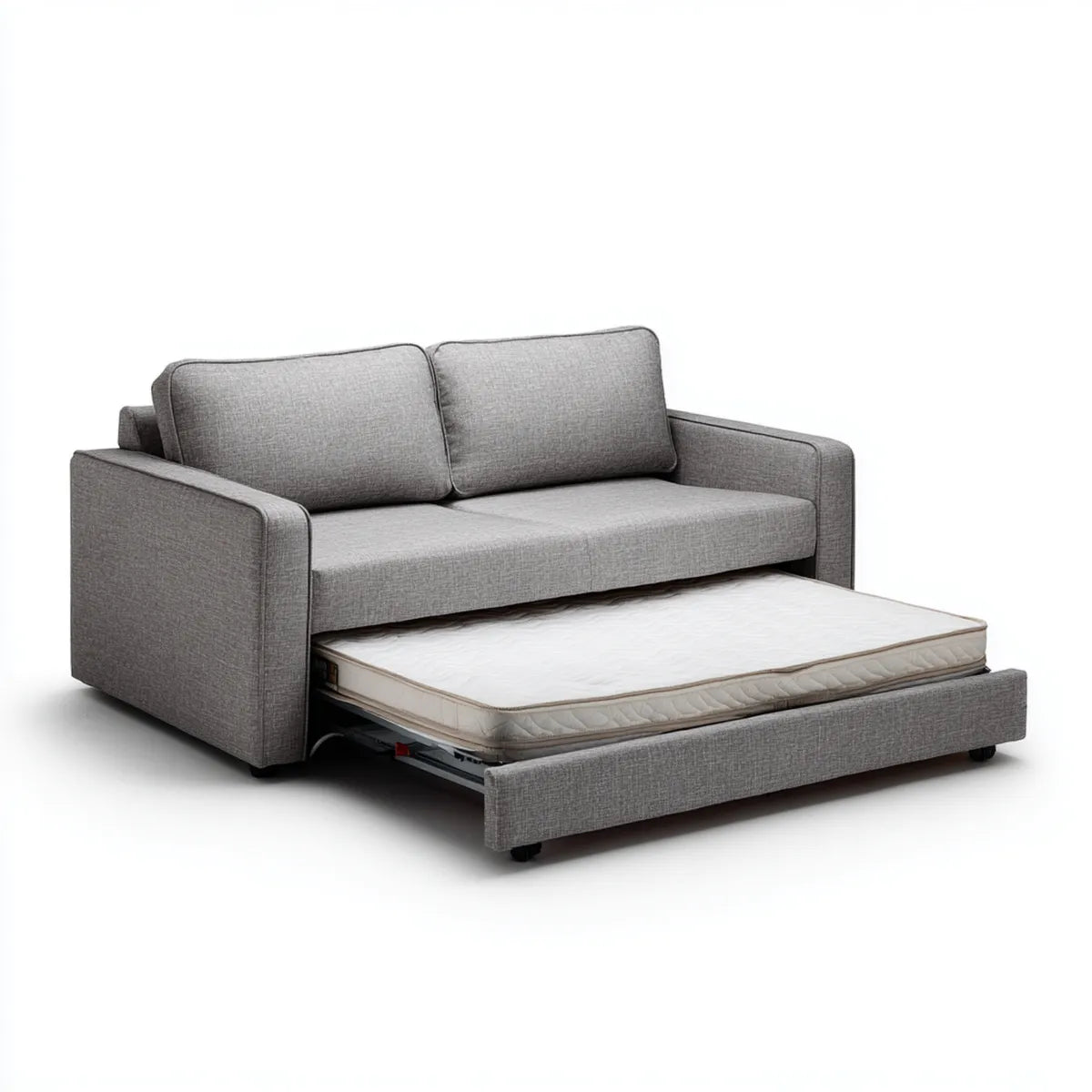 Ausziehsofa Schlafsofa Grau mit Matratze 140 x 190 cm Polyester Rechteckig