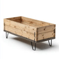 Hochbeet Pflanzkasten Natur 120 x 60 x 60 cm aus Kiefernholz Beton und Stahl
