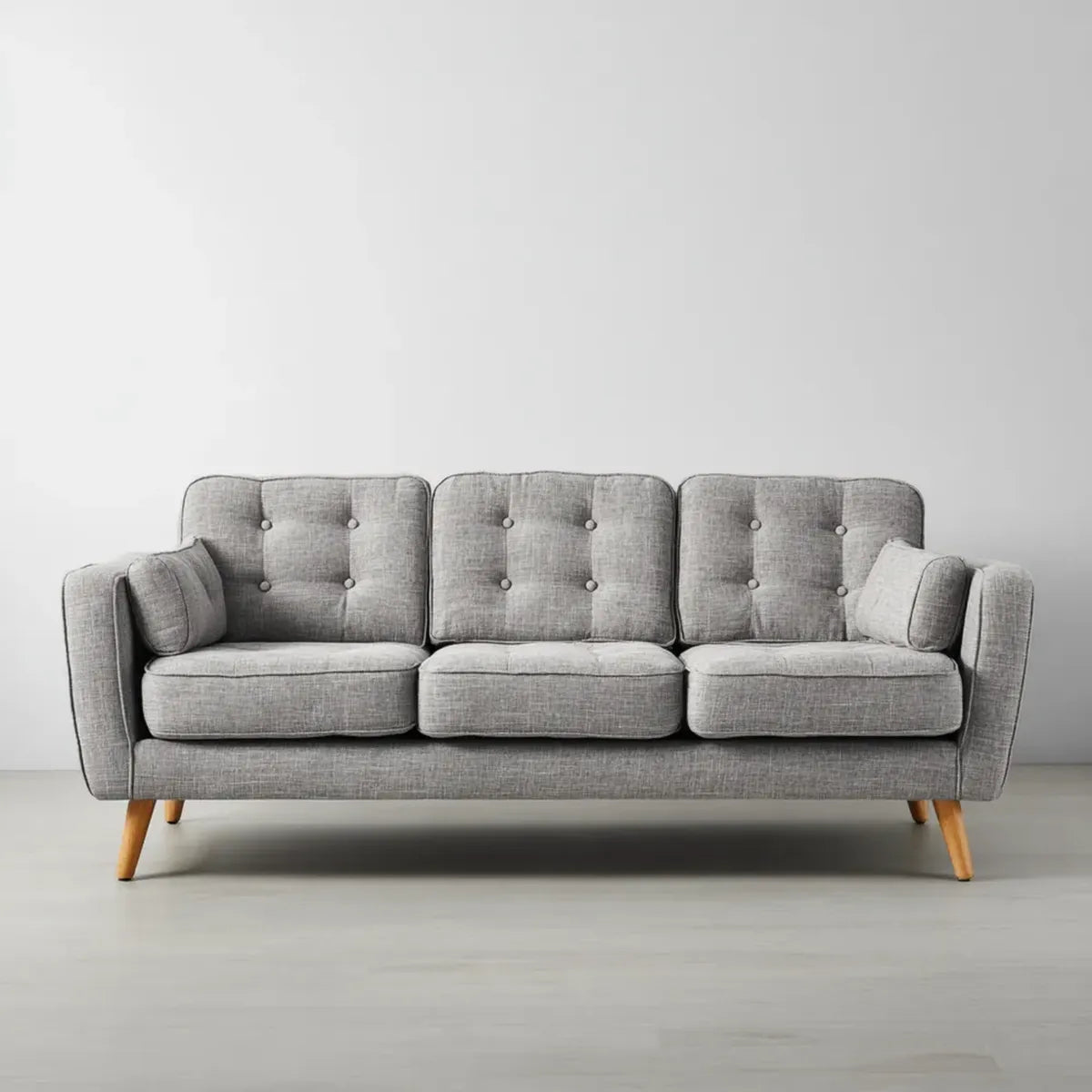 3-Sitzer Sofa Grau 210 x 85 x 88 cm Polyester Rechteckig