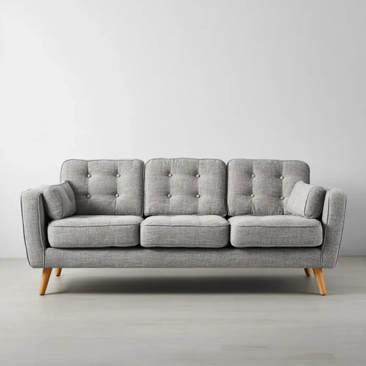 3-Sitzer Sofa Grau 210 x 85 x 88 cm Polyester Rechteckig