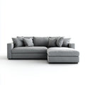Ecksofa mit Recamiere Grau 280 x 170 cm Polyester L-Form