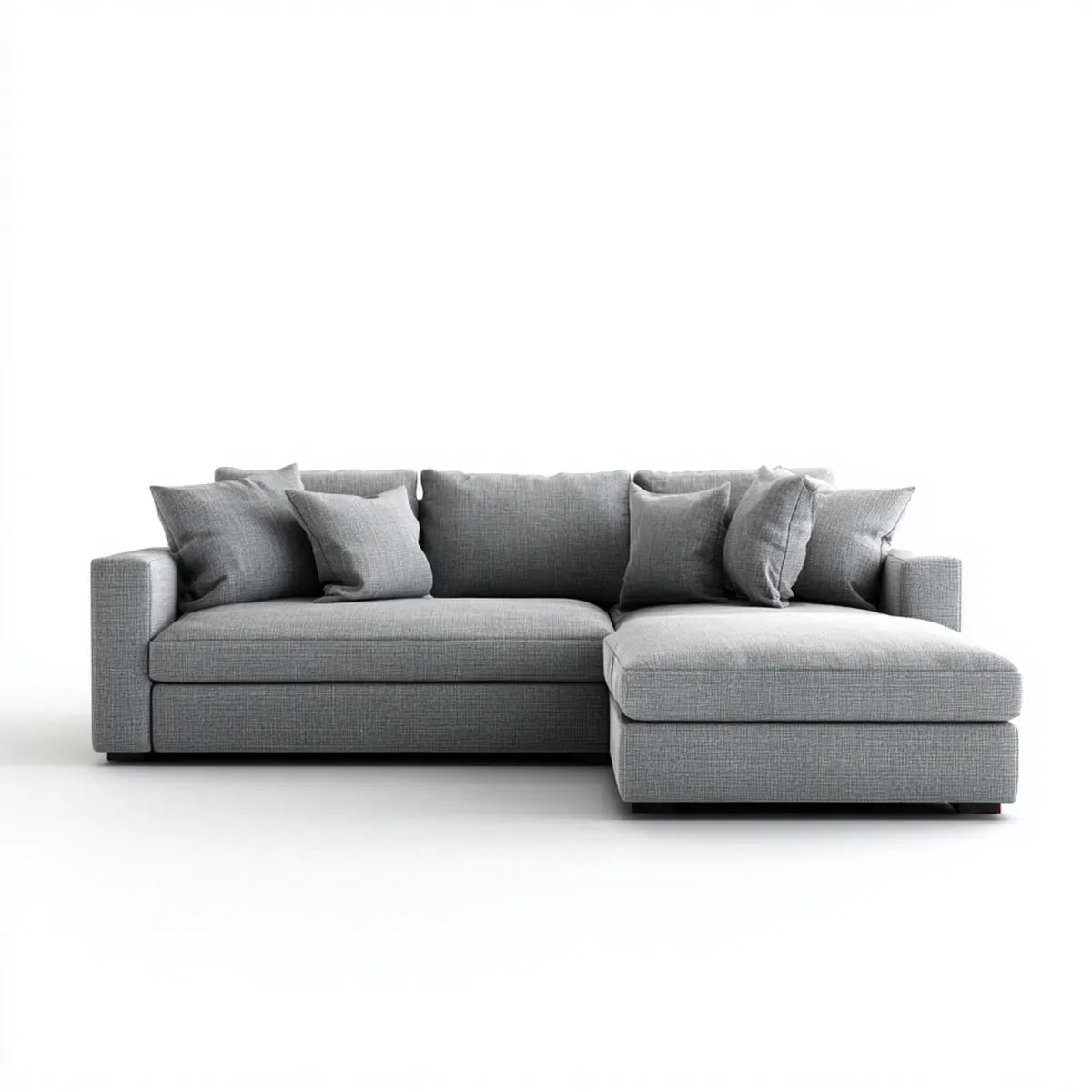 Ecksofa mit Recamiere Grau 280 x 170 cm Polyester L-Form