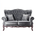 2-Sitzer Chesterfield Sofa Anthrazit 170 x 80 x 115 cm Polyester Samt mit massivem Gummibaumholz Gestell geschwungen