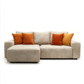 Ecksofa mit Recamiere links Beige aus Polyester-Cord L-Form 240 x 160 x 78 cm