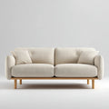 2-Sitzer Sofa Beige 160 x 85 x 82 cm Polyesterbezug Massivholzgestell Rechteckig
