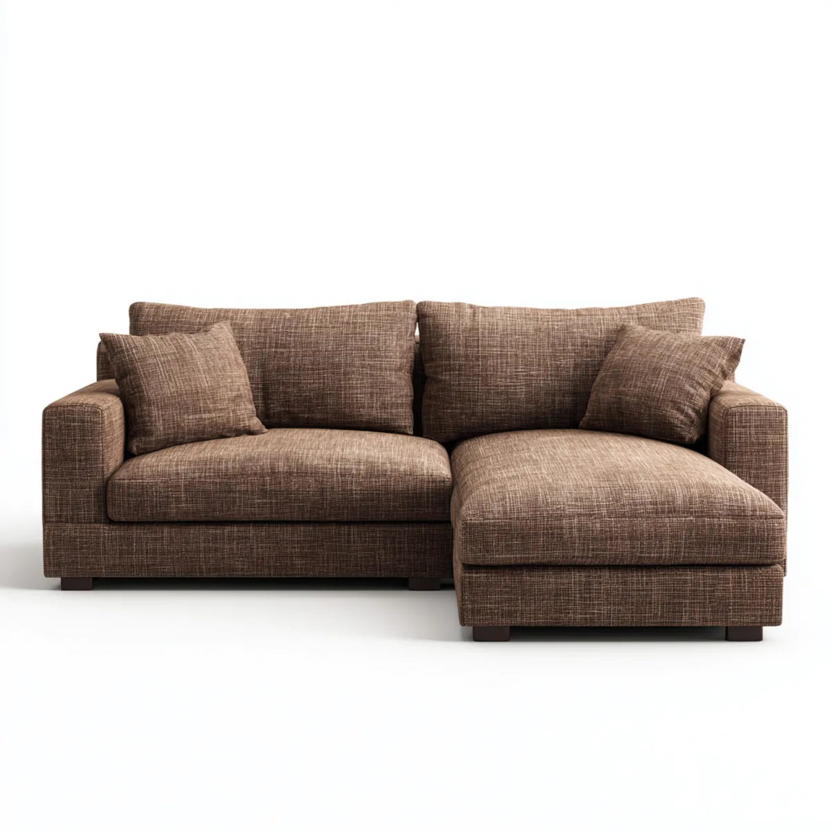 Ecksofa mit Recamiere rechts Braun 260 x 160 x 85 cm Polyesterbezug L-Form