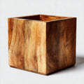 Pflanzkübel quadratisch Braun 30 x 30 x 30 cm aus massivem Mangoholz