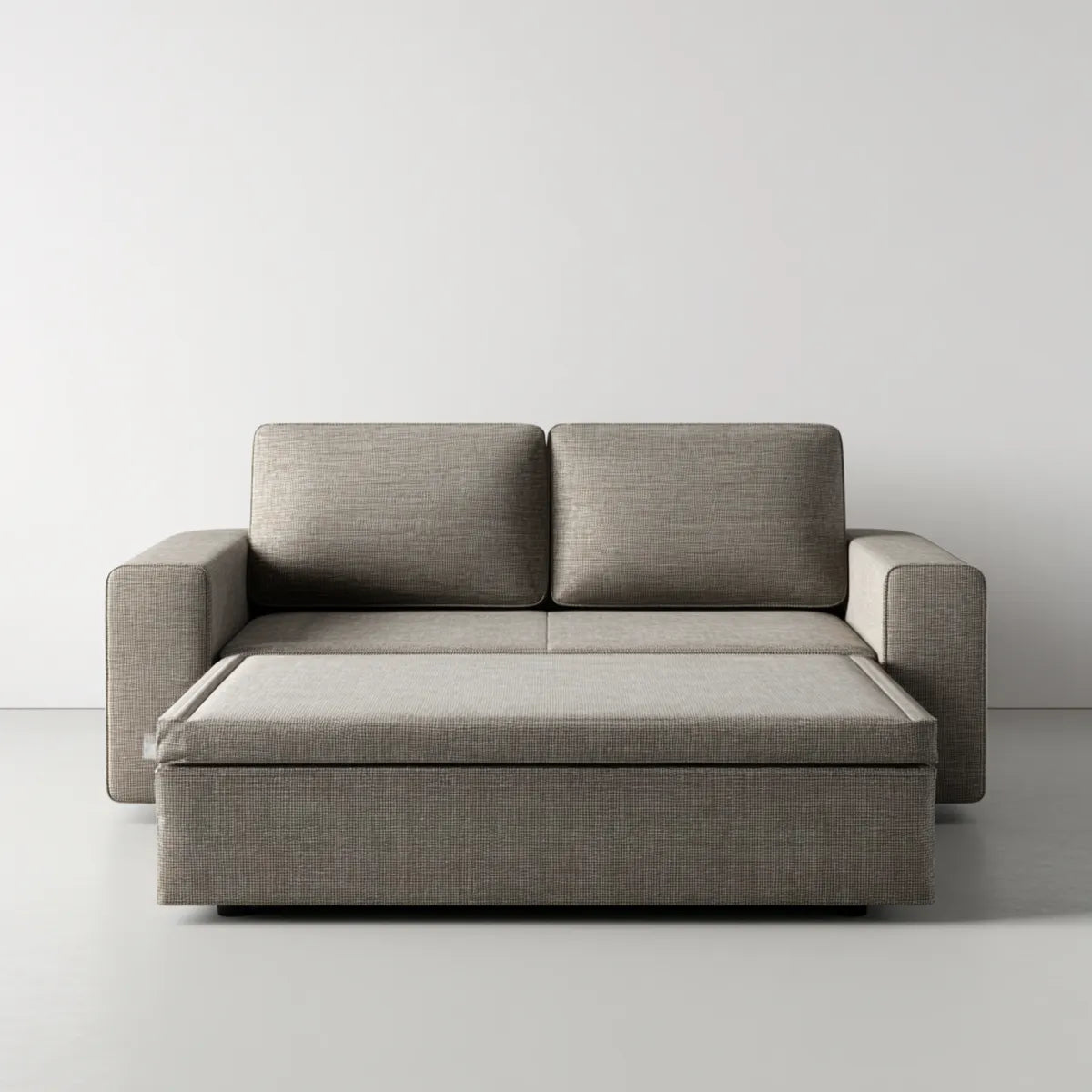 Schlafsofa Ausziehbett Grau 2-Sitzer mit Polyesterbezug 170 x 90 x 85 cm