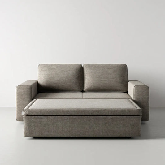 Schlafsofa Ausziehbett Grau 2-Sitzer mit Polyesterbezug 170 x 90 x 85 cm