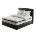Boxspringbett Doppelbett Schwarz 180 x 200 cm mit PU-Kunstleder und Taschenfederkernmatratze Rechteckig