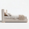 Polsterbett Beige 180 x 200 cm mit gepolstertem Kopfteil Polyester Rechteckig