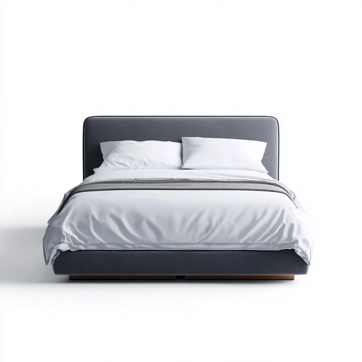 Polsterbett Doppelbett Dunkelgrau 180 x 200 cm Polyester Rechteckig