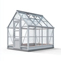Gewächshaus für Garten Grau 240 x 190 x 200 cm Aluminium Polycarbonat Satteldach