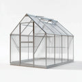 Gewächshaus Aluminium silber mit Polycarbonatplatten 190 x 190 x 195 cm
