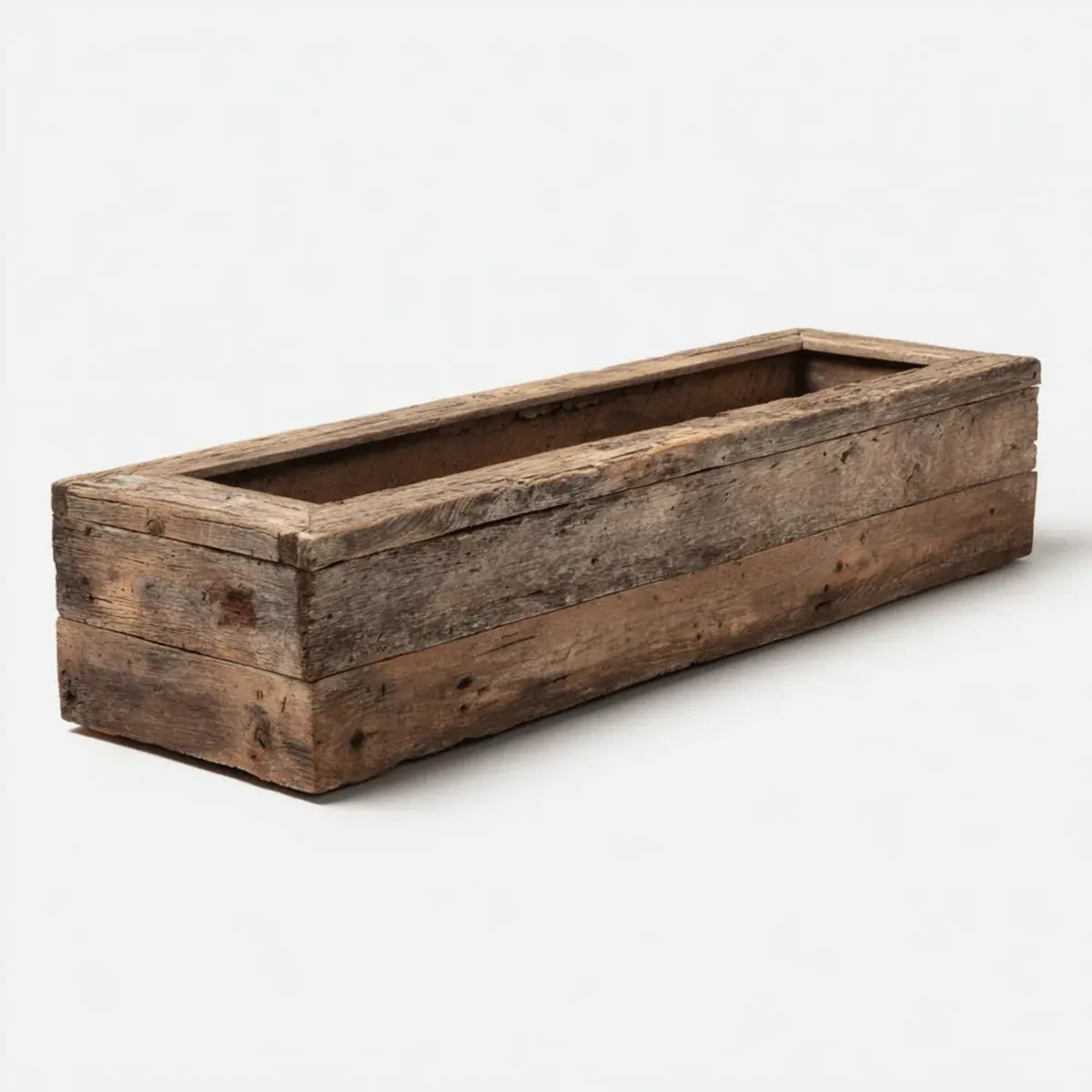 Pflanzkasten Braun 60 x 20 x 15 cm aus recyceltem Massivholz rechteckig