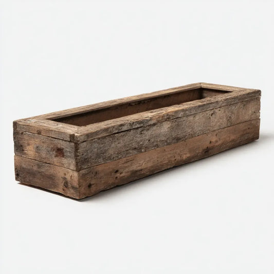 Pflanzkasten Braun 60 x 20 x 15 cm aus recyceltem Massivholz rechteckig