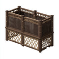 Hochbeet Pflanzkasten Braun 120 x 60 x 80 cm aus Bambus und PE-Rattan rechteckig